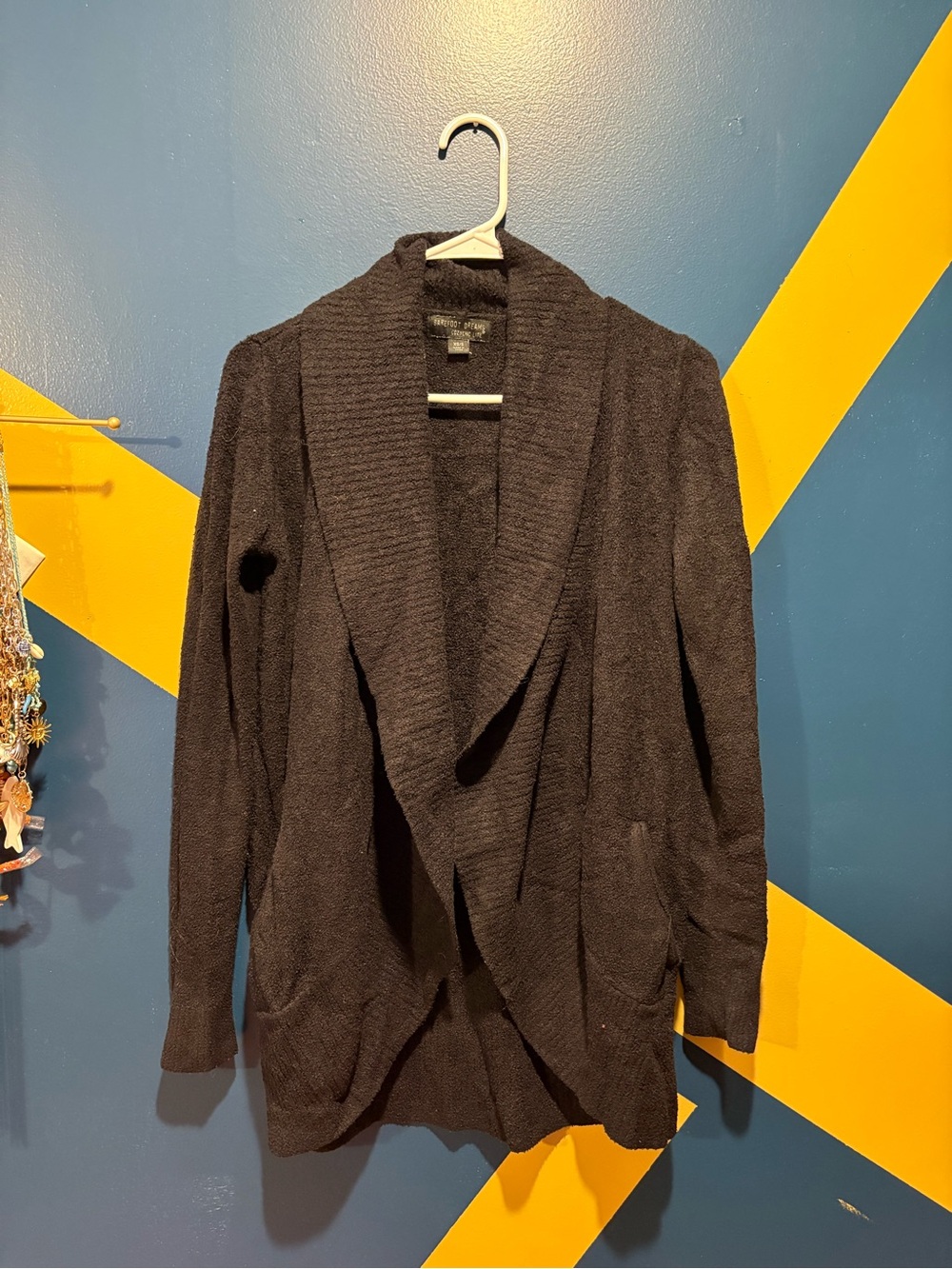 Barefoot Dreams Black Open Front Cardigan EUC